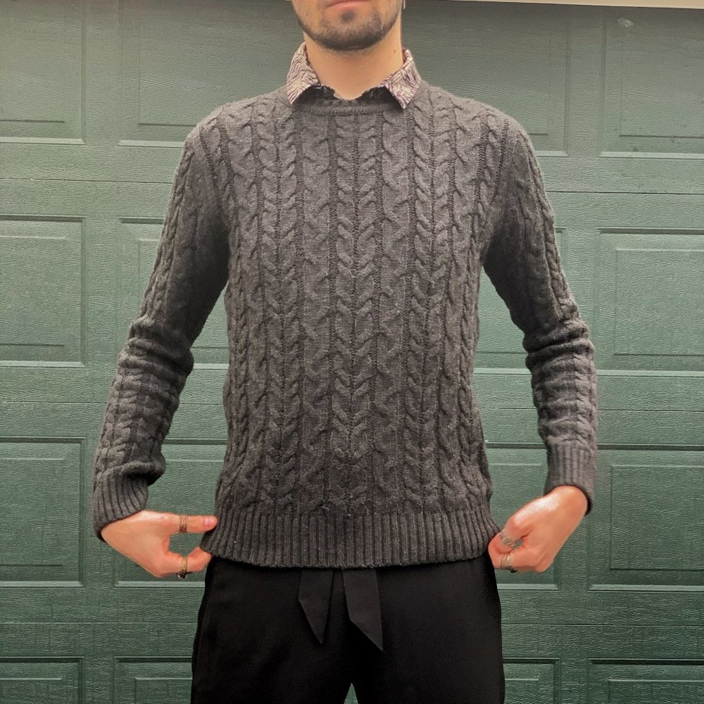 SOLD Pull&Bear Gray Cable Knit Sweater